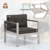 Costway Patio Aluminum Armchair Outdoor Single Sofa Chair with Cushions & Armrests Lawn - image 3 of 4