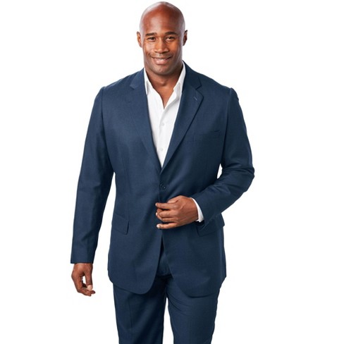 KS Signature by KingSize Men's Big & Tall Easy Movement Two-Button Jacket -  Tall - 62, Navy Blue