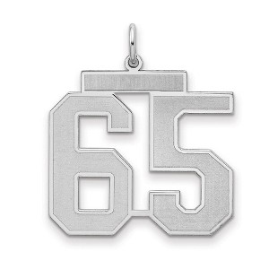 Black Bow Jewelry Sterling Silver, Jersey Collection, Large Number 65 Pendant - 1 of 4