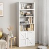 Farmhouse Bookcase with Doors Display Storage Shelves Industrial Bookshelf Wooden 4 Shelf Bookshelves for Bedroom, Living Room - 3 of 4