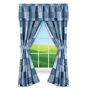 Collections Etc 5-Piece Classic Country Patchwork Curtain Set - 1 of 4