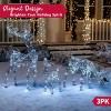 Joyfy 3 Pcs Christmas Yard Lights Outdoor Decoration, Deer Family with LED Lights, Reindeer Christmas Indoor Outdoor Decorations for Yard Garden Lawn - image 4 of 4