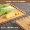 Cutting Board Set, 3-Piece Bamboo Kitchen Chopping Boards with Holder - Deep Juice Groove & Handles for Meat, Veggies, Fruit - 4 of 4