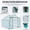 8x10FT Double Door Polycarbonate Greenhouse Raised Base and Anchor Aluminum Heavy Duty Walk-in Greenhouses for Outdoor Backyard in All Season,Green - 2 of 4
