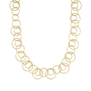 Ross-Simons 18kt Gold Over Sterling Textured and Polished Multi-Circle Necklace Size 18 - 1 of 4