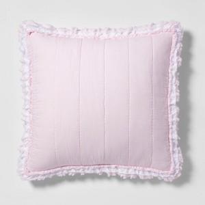Standard Raw Edge Pillow Sham Pink - Simply Shabby Chic