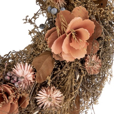 Northlight Twig and Shaved Wood Flowers Wreath - Thumbnail 3