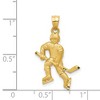 Black Bow Jewelry 14k Yellow Gold Satin & Diamond Cut Hockey Player Pendant, 17mm - 4 of 4