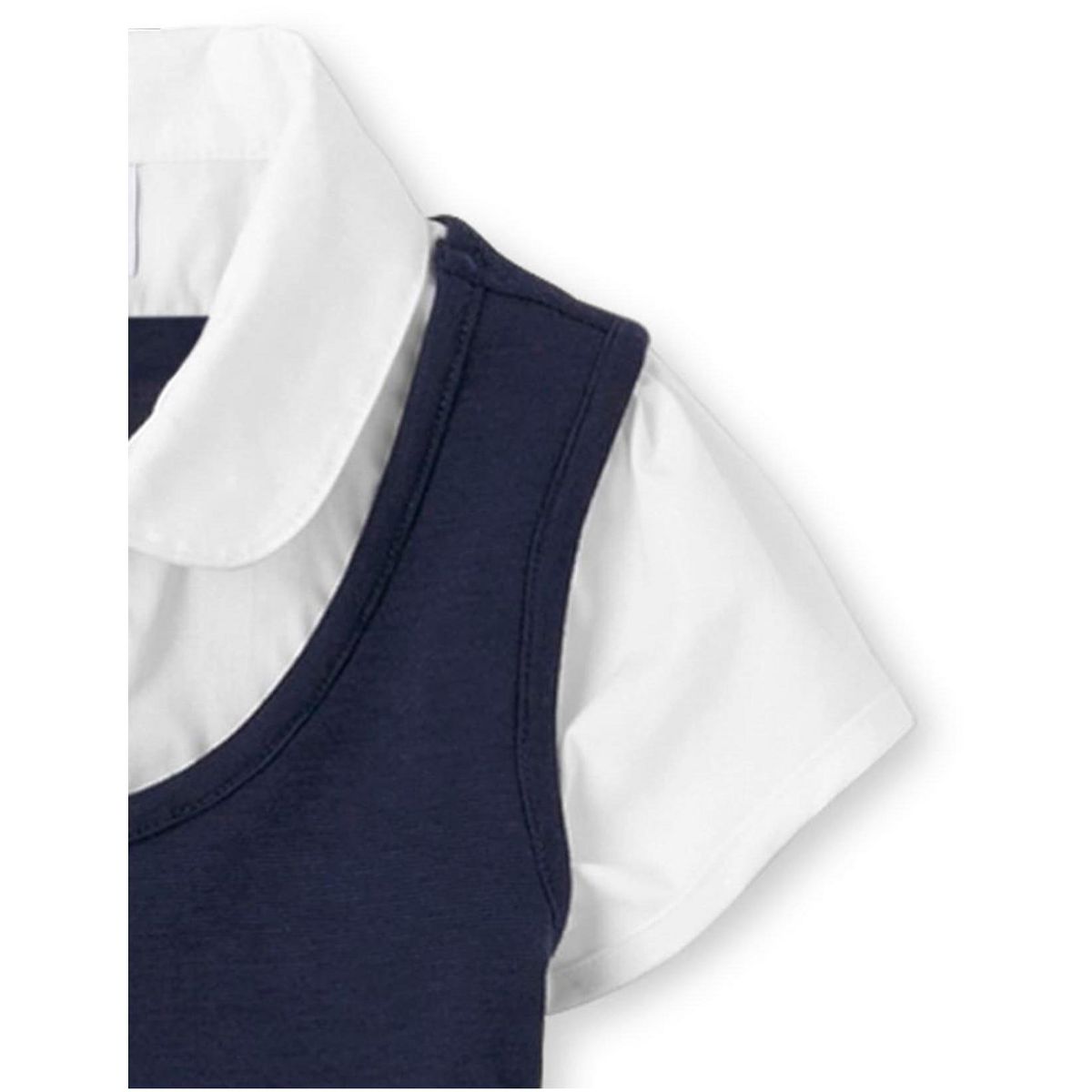 The Children's Place Girls Uniform Short Sleeve Ponte Knit 2 In 1 Dress - thumbnail 4