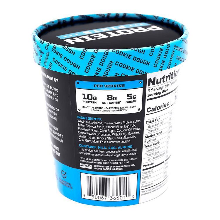Protein Pints Cookie Dough High Protein Ice Cream - 16fl oz, 4 of 10