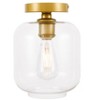 Elegant Lighting Collier 1 light Brass and Clear glass Flush mount - 4 of 4