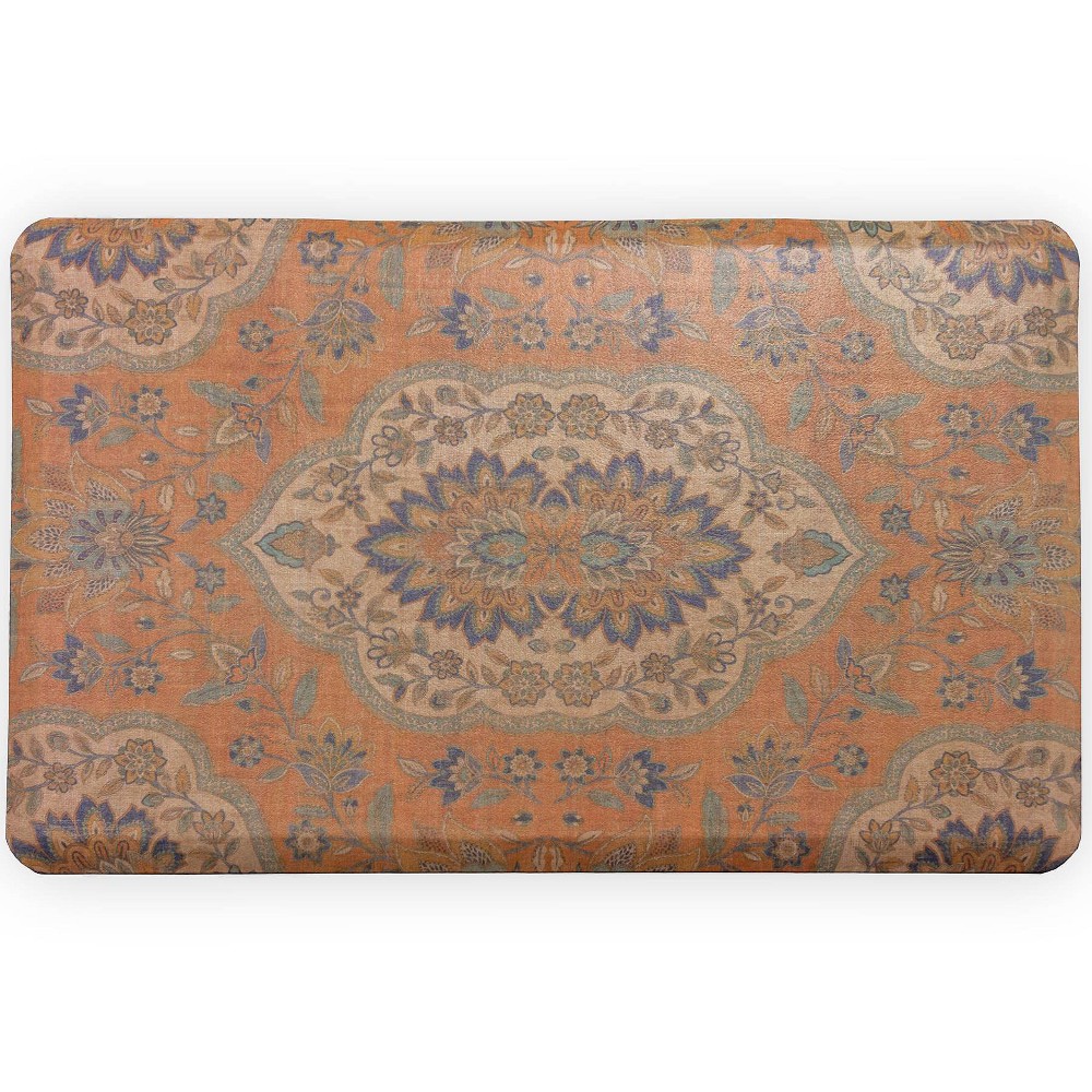 FloorPops 1'8"x2'8" Persepolis Anti-Fatigue Comfort Long Floor Mat Orange: Skid-Resistant Kitchen Mat, Indoor Use