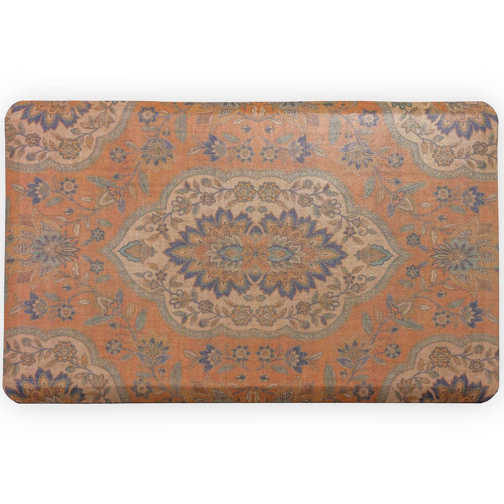 Photos - Area Rug 1'8"x2'8" Persepolis Anti-Fatigue Comfort Long Floor Mat Orange - FloorPop