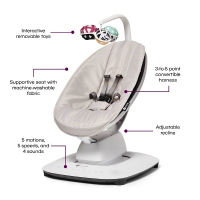 Classic Gray Smart Plug-in Musical Baby Rocker