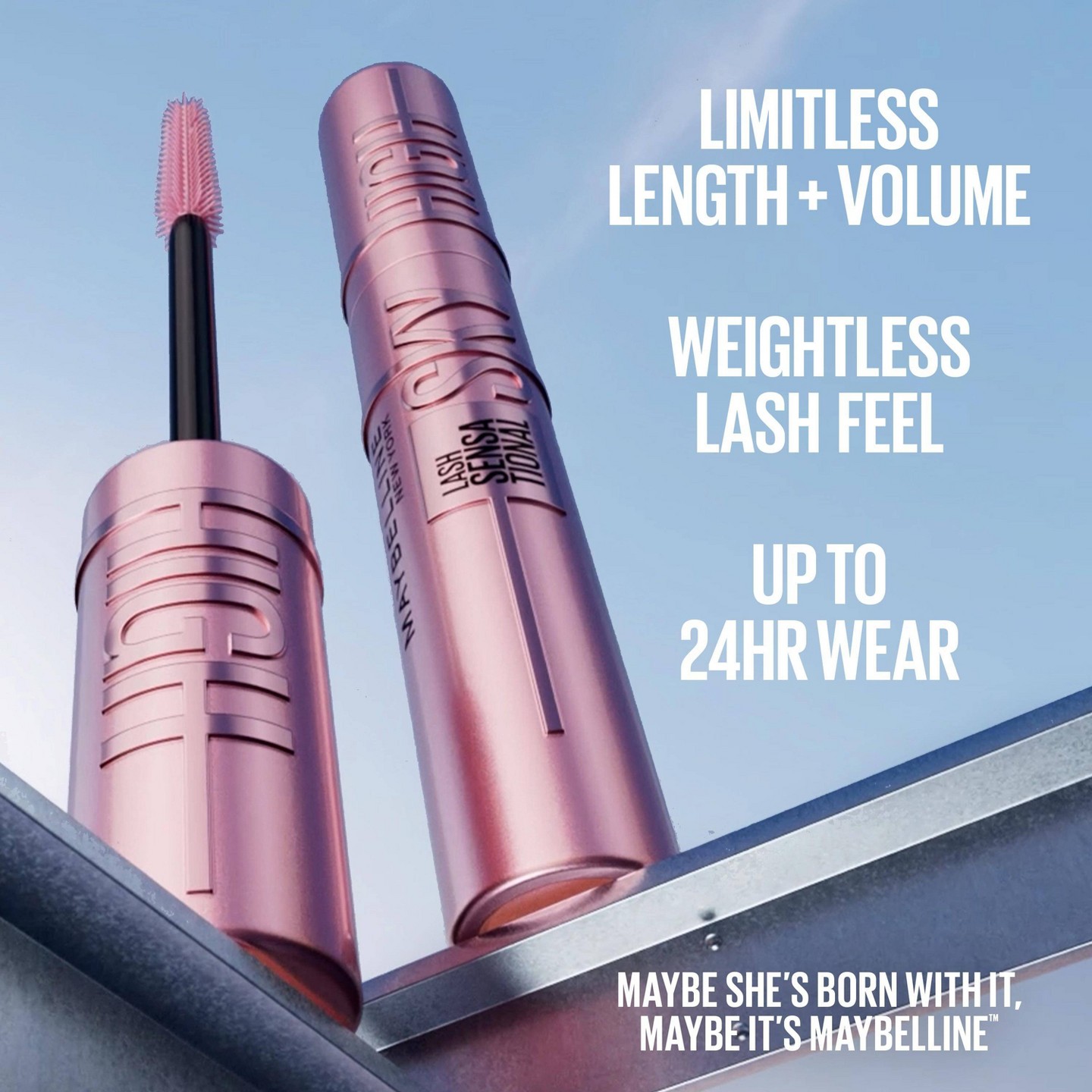 Удлиняющая тушь для ресниц Maybelline Lash Sensational Sky High, Blackest Black, цвет: Чёрный — фото 4