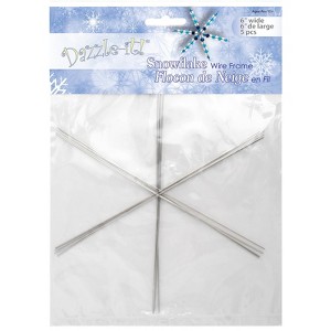 John Bead 5pcs 6" Christmas Snowflake Metal Wire Frames for DIY Bead Ribbon Charms Party Decorations Beading Project - 1 of 4