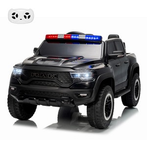 COZONY 12V Licensed RAM Kids Ride-On Police Car w/ Remote, Electric Pickup Truck for Age 3-6, 3 Speeds Adjustable - 1 of 4