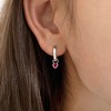 Girl's CZ Birthstone Heart Screw Back Sterling Silver Earrings - In Season Jewelry - 3 of 4