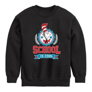 Boys' - Dr. Seuss - Cat in the Hat School Is Cool Graphic Long Sleeve Fleece Sweatshirt - 1 of 4
