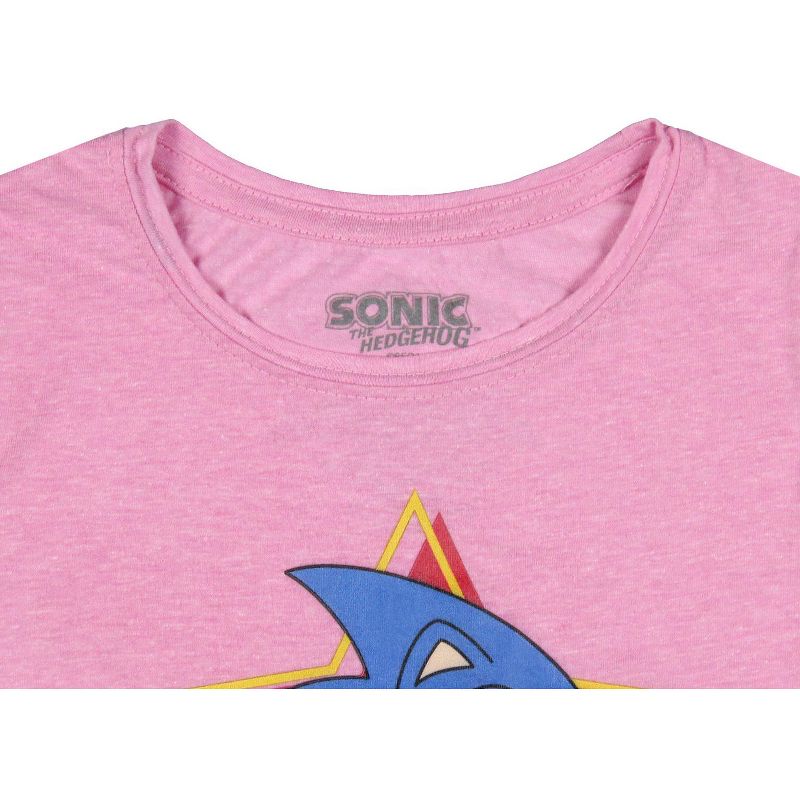 Sonic The Hedgehog Girls' Classic Sonic Face Kids Video Game T-Shirt, 3 of 4