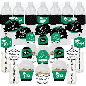 Big Dot of Happiness Green Grad - Best is Yet to Come - Green Graduation Party Favors and Cupcake Kit - Fabulous Favor Party Pack - 100 Pieces - 1 of 4