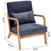 JUJABU Mid-Century Modern Accent Chair with Upholstered Cushion and Pillow, Solid Wood Frame Armchair for Living Room, Bedroom, or Balcony - 4 of 4