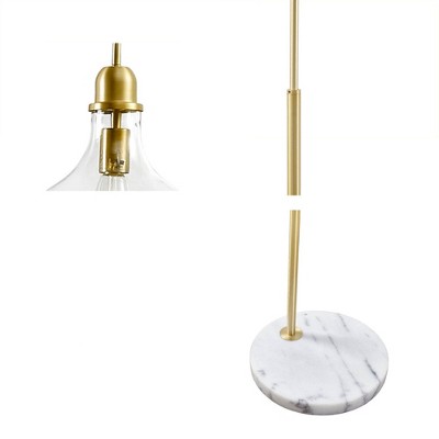 Auburn Gold Steel Floor Lamp with Marble Base