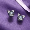 Ross-Simons 8-8.5mm Black Cultured Pearl Cat Earrings With Diamonds in Sterling Silver - 4 of 4