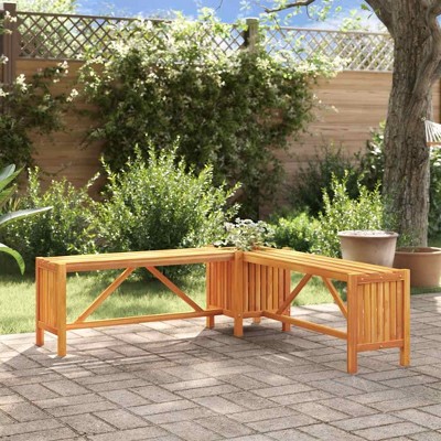 vidaXL Garden Bench Brown Solid acacia wood 46.1 x 46.1 x 15.7 in