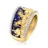 Ross-Simons 0.30 ct. t.w. White Topaz and Blue Enamel Nativity Ring in 18kt Gold Over Sterling - 3 of 4