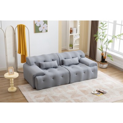 NicBex Couches for Living Room 53" Cloud Couch Large Single Sofa Chair Modern Lounge Chair Upholstered 1 Seater Sofa Couch with 1 Throw Pillow