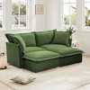 Oversized 83.4" Chenille Slipcovered 2 Seater Modular Sleeper Sectional Sofa Bed with French Edges and Removable Covers, 4-Piece Free combination - 3 of 4