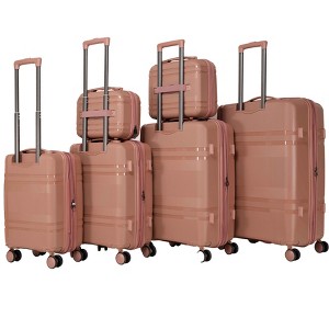 Vynxaria 6-Piece Expandable Hard Shell Luggage: Rotating Wheels, Password Lock, Lightweight Unisex Carry-Ons - 1 of 4