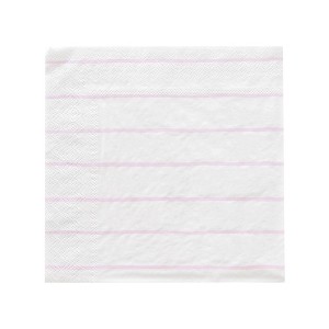 Daydream Society - Lilac Frenchie Striped Large Napkins - Pack of 16 Paper Napkins - 1 of 1