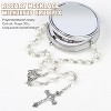 Catholic Sacramental Rosary | Virgin Mary & Crucifix Necklace - Confirmation Gift for Women w/ Silver Metal Gift Box (White) - 4 of 4