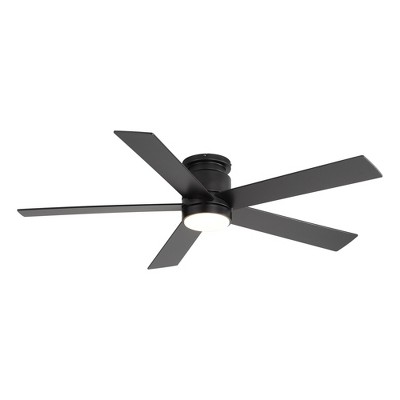 Airsurfer 52" Ceiling Fan with 3 Colors Led Light,Matte Black Ceiling Fan with 5 Plywood Blades,Memory Function,6 Speeds Motor,Remote Control Included
