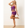 Allegra K Women's Sequins Tassel Crop Top and A Line Sparkly Dance Shiny Skirts Set - 2 of 4