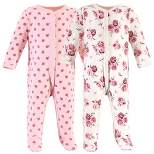 Hudson Baby Infant Girl Cotton Snap Sleep and Play 2pk, Rose