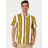 Lars Amadeus Men's Summer Striped Shirts Short Sleeves Button Down Beach Color Block Shirt - 2 of 4
