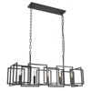 PAKOKULA Industrial 35.4 in. 5-Light Black Dimmable Linear Geometric Chandelier for Kitchen Island - 3 of 4