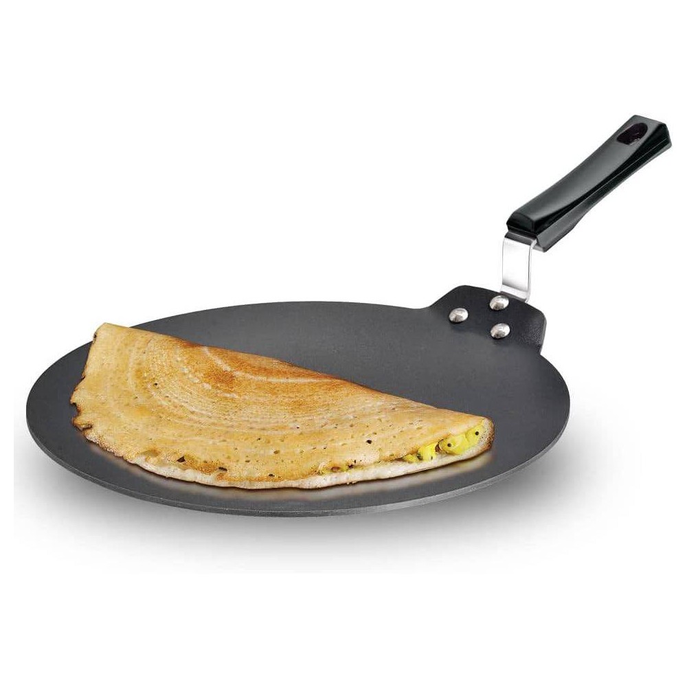 Hawkins 11" Futura Nonstick Flat Dosa Tava Griddle: Anodized Aluminum, Gas Compatible, Hand Wash, 1-Year Warranty