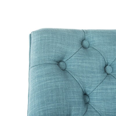 Soho Transitional Blue Wood Task Chair with Tufted Detail