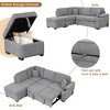 NicBex Sleeper Sofa Bed,2 in 1 Pull Out Sofa Bed L-Shaped Sectional Couch with Storage Ottoman for Living Room,Apartment,Office,Gray - image 3 of 4