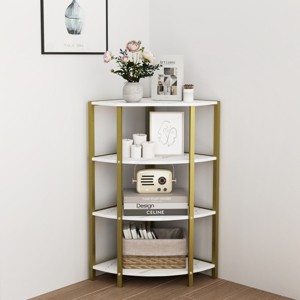 Bookcase Rustic Corner Shelf with Open Shelves and Space-Saving Design for Home Office 22.24in Wide - 3irtyhousy - 1 of 4