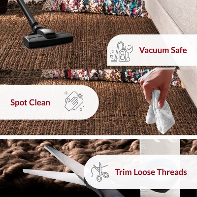 Handmade Chocolate Brown Braided Jute 4' x 6' Area Rug