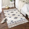 Design Imports Southwestern Textured Fringe - Stone & Blue - 4 X 6 Ft - 4 of 4