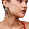 SOHI Women's Metallic Silver Party Drop Earrings - 4 of 4