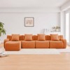 Aukfa Modular Teddy Fabric Sofa,Convertible Modular Sectional Sofa Set , 4-Seats with 1/2 Ottoman Soft Boneless Design for Living Room - 3 of 4