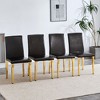 NicBex Modern Set of 4 Dining Chairs with Silver/Gold Mirrored Metal Legs,Thick Upholstered Kitchen Chairs,Living Room Chairs - 3 of 4