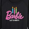 Women's - Barbie - Let's Party Lightweight French Terry Wide Neck Long Sleeve Shirt - 2 of 4